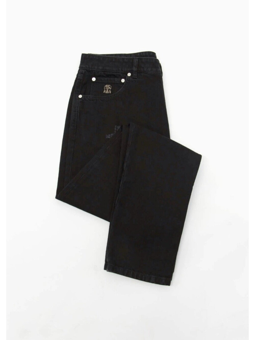 Brunello Cucinelli Men Fit Distressed Black Jeans Size $1295
